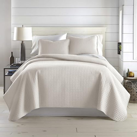 Southshore Fine Living, Inc. King Quilt Bedding Set, Quilted Comforter, Coverlet Bed Spread for California Kings, Luxury Bedding King Quilt Set, Lightweight Quilted Bedspread w/Shams, Natural Beige Southshore Fine Living, Inc.