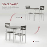 GarveeHome Dining Table Set for 2, Dining Table and Chairs Set of 2, 3 Piece Dining Table Set with Spiral Table Legs for Small Spaces Kitchen Apartment, Wash Grey GarveeHome