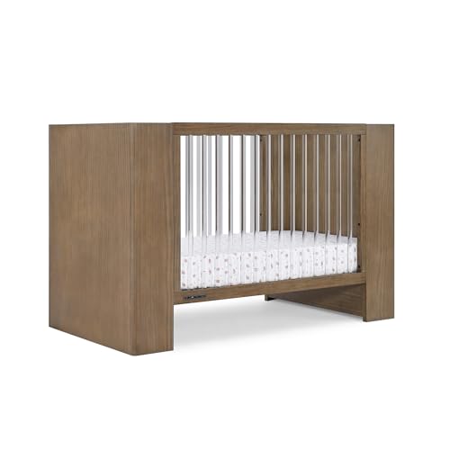 Delta Children Aerin 4-in-1 Convertible Crib - Greenguard Gold Certified, Aged Oak - WoodArtSupply