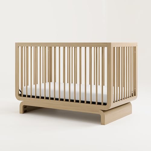 Storkcraft Santorini Deluxe 5-in-1 Convertible Crib with Bonus Toddler Guardrail (Driftwood) – GREENGUARD Gold Certified, Toddler Guardrail Included in Box, Fits Standard Crib Mattress Storkcraft