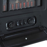 HOMCOM 22" Electric Fireplace Heater, Freestanding Fire Place Stove with Realistic LED Flames and Logs, and Overheating Protection, 725W/1450W, Black HOMCOM