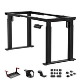 4-Leg Standing Desk Frame Dual Motor, Electric Adjustable Legs Compatible Desktop Size 39″-79″, 264 lbs Weight Capacity, Anti-collision Detection Stand Up Desk Frame Workstation, Black Frame Only Klobel