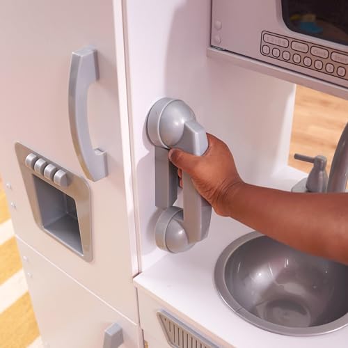 KidKraft Vintage Wooden Play Kitchen with Pretend Ice Maker and Play Phone, White KidKraft