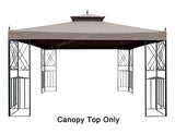 APEX GARDEN Replacement Canopy Top for 10' x 12' Monterey Gazebo #L-GZ288PST-4H / L-GZ288PST-4D APEX GARDEN
