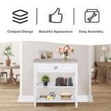 kinbor Accent White Console Table with Drawer and Shelf, Wood Sofa Table with Storage for Entryway Hallway Living Room kinbor