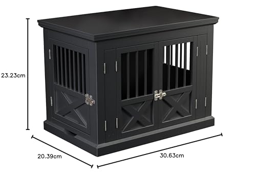 zoovilla Merry Products Triple Door Medium Dog Crate, Dog Kennel, Dog Cage - WoodArtSupply