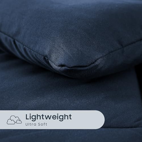Wake In Cloud - Toddler Bedding Set for Boys Girls, 4 Pieces Soft Crib Bed Set Including Comforter, Sheets and Pillowcase, Navy Blue Wake In Cloud