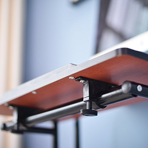 DlandHome Mobile Standing Desk Stand Up Desk Rolling Desk, Stand Sit Desk Mobile Computer Desk Adjustable Standing Desk 23.6inches Table Workstation Mobile Desk Cart Tray Black DlandHome