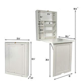 YUSING Wall Mounted Table, Fold Out Convertible Desk Multi-Function Computer Desk Writing Desk Home Office Wood Wall Floating Desk with Large Storage Area YU YUSING