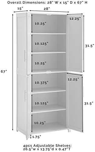 Crosley Furniture Savannah Tall Pantry, White Crosley Furniture
