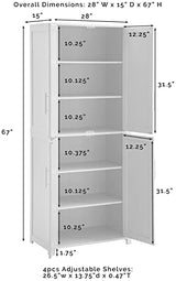 Crosley Furniture Savannah Tall Pantry, White Crosley Furniture