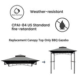 Tanxianzhe Grill Gazebo Replacement Canopy Top Cover 5×8 Double Tiered BBQ Roof ONLY FIT for Gazebo Model L-GG001PST-F (Gray) Tanxianzhe