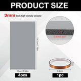 Soleeya 4 Pcs Silicone Heat Press Cover Pad Mat 4"x8"x1/8" with High-Temperature Tape, Heat Resistant Foam Heat Press Accessories and Supplies for Hat Press, Transfer Vinyl, DIY Small Business Soleeya