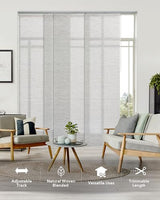 GoDear Design Adjustable Sliding Panel Track Blinds, Vertical Blinds, Room Dividers Walls, Closet Doors, Extendable Track from 45.8" to 86" W, Trimmable Panel Curtains Up to 96" H, Mica GoDear Design