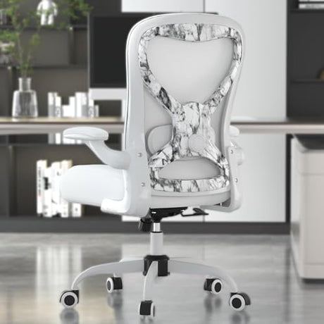 CASASIO Office Desk Chair with Ergonomic Lumbar Support, Extra-Thick Seat Cushion, Flip-up Arms, Breathable Mesh Back, Computer Task Chair for Home Office CASASIO