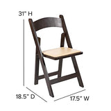 EMMA + OLIVER Chocolate Wood Folding Chair with Detachable Vinyl Padded Seat EMMA + OLIVER