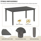 LUMISOL 6-Piece Dining Table Set with Bench for 4-6 People, Including 1 Dining Table, 4 Upholstered Chairs and 1 Bench, Save Space, Dark Grey LUMISOL