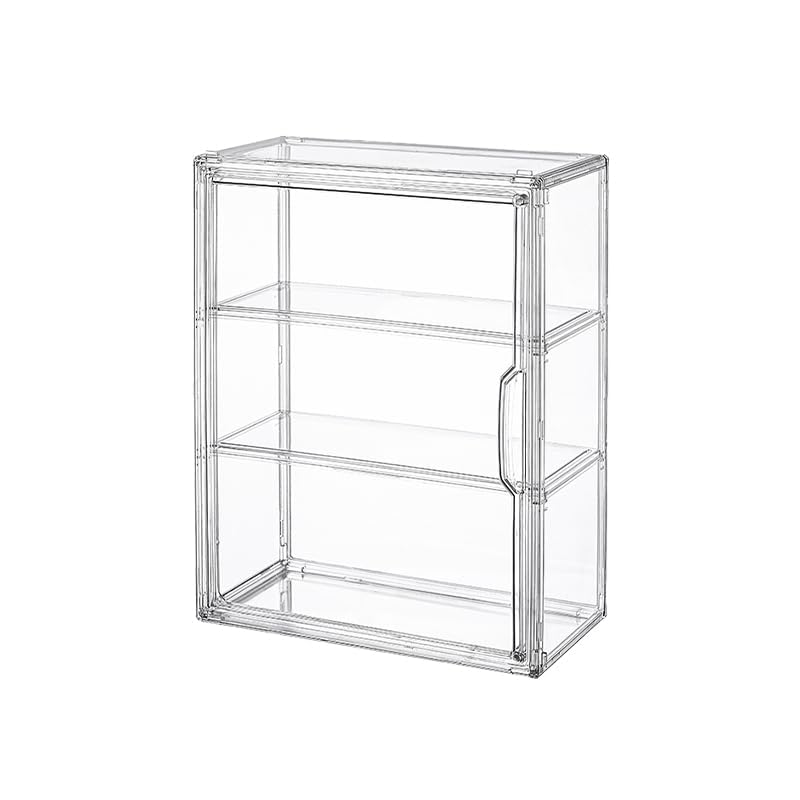 BOHOIDEE 3 Tiers Clear Display Case for Figures, Acrylic Storage Organizers Box with Magnetic Door, Wall-Mounted Dustproof Showcase for Collectibles Action Figure BOHOIDEE