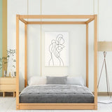 Harper & Bright Designs Queen Size Canopy Floor Bed with Support Legs, Wooden Canopy Platform Bed Frame, Natural Harper & Bright Designs