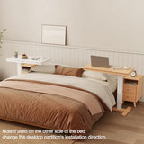 Muwuele Solid Wood Overbed Bedside Table with Wheels, Adjustable Medical Tilt Top Hospital Bed Table Over The Bed, Rolling Laptop Desk, Mobile Standing Desk for Hospital and Home Use (Natural) Muwuele