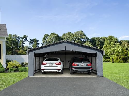 Arrow Carports Enclosure Kit for Galvanized Steel Carport, Fabric Carport Wall Panels, 20' x 20' x 7' Arrow