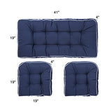 Blytieor Outdoor 3 Piece Settee Cushion Set, Patio Wicker Cushions 1 Loveseat Cushion & 2 U-Shape Cushion Blytieor