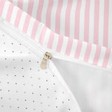 Manfei Striped Duvet Cover Set Full Size,Minimalist Vertical Stripes Bedding Set 2 Pcs for Boys Girls Adults,Modern Style Pink White Comforter Cover(No Filler),Line Art Quilt Cover Manfei