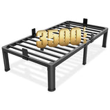Yitong Angel 14 inch Twin Bed Frame with Round Corner Legs Mattress Slide Stopper,3500 lbs Heavy Duty Metal Platform,No Box Spring Needed,Steel Slat Support,Easy Assembly,Noise Free Yitong Angel