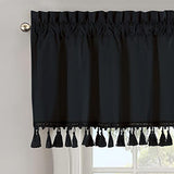 Royal Hotel Bedding Velvet Straight Valance, 1 Single Valance, Top Rod Pocket Heavyweight Velvet, Black, 52 inches Wide by 19 inches Long (Single) Royal Hotel Bedding