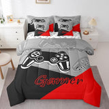 Feelyou Gamer Comforter Set with Sheets for Boys Teens Gaming 7 Piece Bedding Set King Size Video Game Contoller Home Bed in a Bag Decor for Kids Bed Set Feelyou