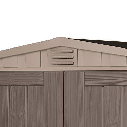 Keter Factor 6x3 Outdoor Storage Shed Kit-Perfect to Store Patio Furniture, Garden Tools Bike Accessories, Beach Chairs and Push Lawn Mower, Taupe & Brown Keter