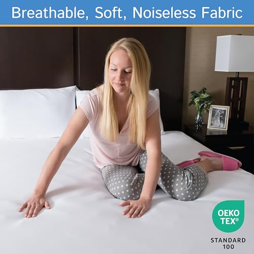 Futon Full (54"x 75") Waterproof Mattress Protector - Waterproof Zippered Encasement Premium Quality Bed Cover Protects Against Dust, Allergens White Four Seasons Essentials