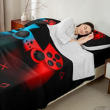 Gaming Bedding Sets for Boys Gamer Sheet Set King,Blue Red Gamepad Bed Sheet Sets Kid Men Video Games Fitted Sheet for Teen Child Game Room Decor Black Classic Retro Gaming Flat Sheet with Pillowcase Erosebridal