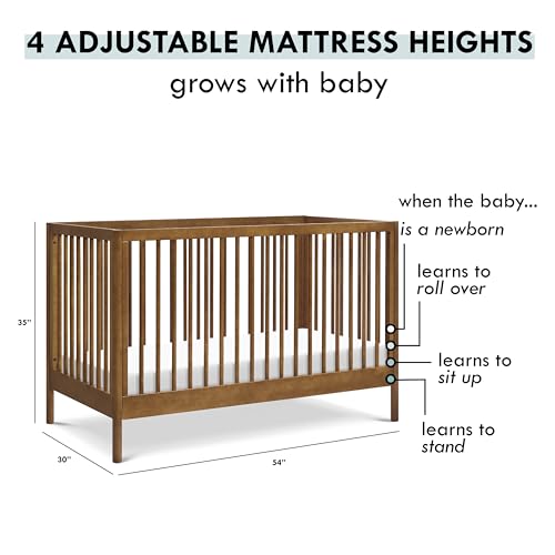 DaVinci, Birdie 3-in-1 Convertible Crib, Walnut, Easy Assemble, Greenguard Gold Certified DaVinci