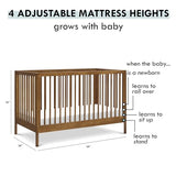 DaVinci, Birdie 3-in-1 Convertible Crib, Walnut, Easy Assemble, Greenguard Gold Certified DaVinci