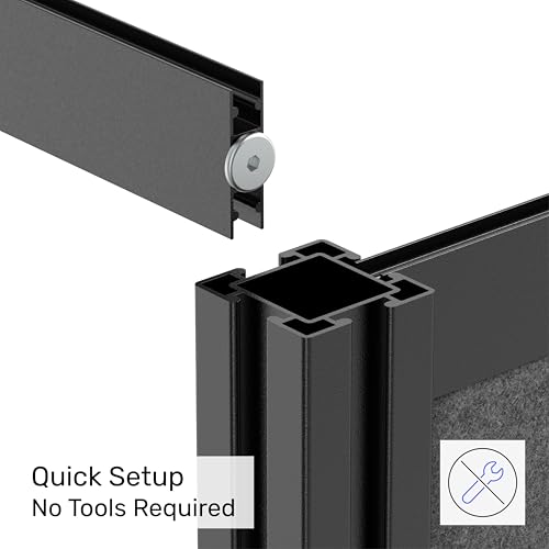 Workflow Modular Wall | Room Divider with Whiteboard, Sound-Dampening, & Frosted Acrylic Panels | Expandable Office Partition for Privacy & Productivity (70" x 70") S Stand Up Desk Store