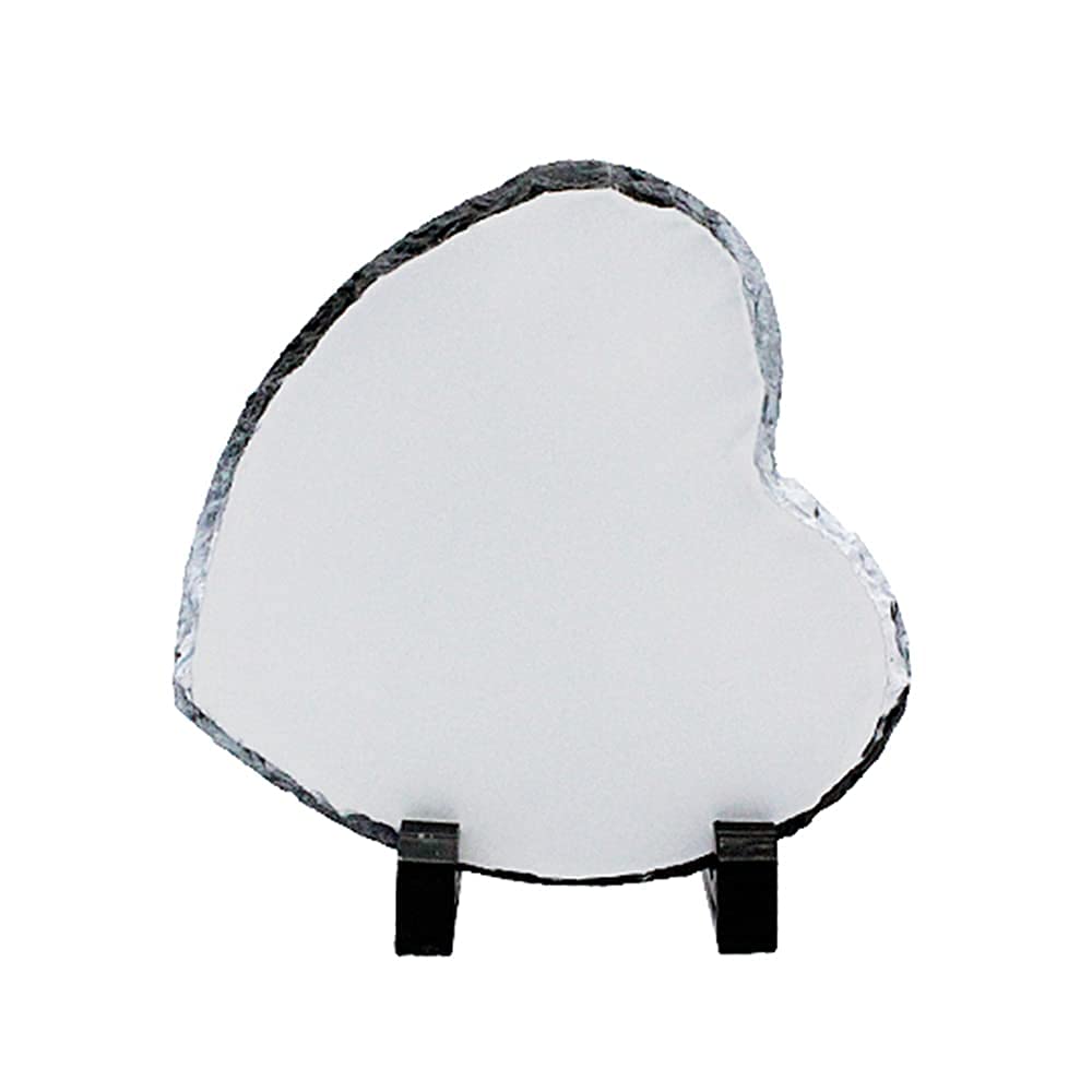 MR.R Heart Rock Slate Photo Plaque Picture Frame, Customized Photo Frame Novelty for Wedding,Birthday,Baby Birth,5.95.9 inch MR.R