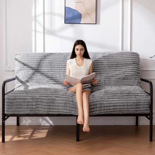 YOSHOOT 8 Inches Futon Mattress, Thick Futons Sofa Bed Couch, Floor Mattress for Adults, Shredded Foam Filling(Frame Not Included), Medium Firm, Full Size YOSHOOT