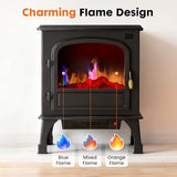 Sweetcrispy Freestanding Electric Fireplace, 26” Indoor Fireplace Heater with 3D Flame Effect, Overheating Safe Design, Energy Saving Space Heater with 12H Timer&Remote for Living Room, Bedroom Sweetcrispy