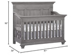 Oxford Baby Westport 4-in-1 Convertible Crib, Dusk Gray, GreenGuard Gold Certified Oxford Baby