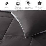 Exclusivo Mezcla Lightweight Reversible King Size Comforter Set, Down Alternative Comforter with 2 Pillow Sham, King Size Bedding Set for All Seasons, Grey Exclusivo Mezcla