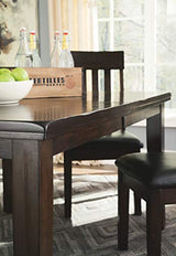 Signature Design by Ashley Haddigan Traditional Rectangular Dining Extension Table, Seats up to 8, Dark Brown Signature Design by Ashley