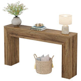 Tribesigns 63" Console Table, Rustic Fluted Long Sofa Table Behind Couch for Entryway, Living Room, Hallway, Foyer, Brown Tribesigns