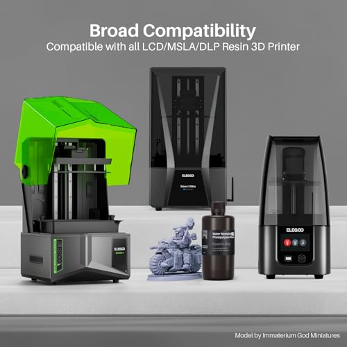 ELEGOO Water Washable 2.0 3D Printer Resin Beige 1000g, Low Shrinkage High Durability 395-405nm Fast Curing 3D Printing Liquid, High Strength and Toughness Resin for LCD/SLA/DLP Resin Printers ELEGOO