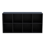 OSCHF 8-Cube Storage Shelf Bookcase - Wooden 4-Tier Floor Standing Open Bookshelf, Modern TV Stand up to 55 Inchs for Home and Office, Black OSCHF