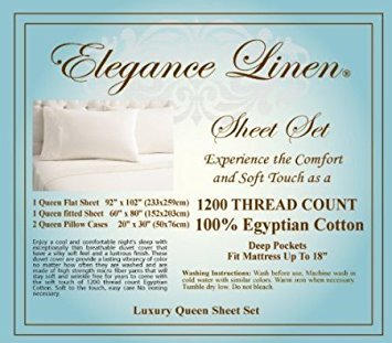 Elegance Linen Wrinkle Resistant - 1200 Series Silky Soft Luxurious 4pc Sheet Set, Deep Pockets Fits Up to 16" - Queen, Aqua Elegance Linen