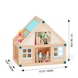Olivia's Little World Kids Buildable Furnished Wooden Dollhouse for 3.5" Dolls Olivia's Little World