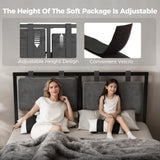 LUCKLIFE Floating Bed Frame Queen Size, with Adjustable Headboard and Smart LED Lights, Upholstered Bed Frame with RGB Lights, Modern Metal Bed, Easy Assembly, Under-Bed Storage, Bedroom LUCKLIFE