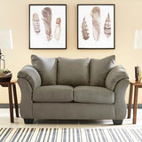 Signature Design by Ashley 1` Darcy Casual Plush Loveseat, Grayish Brown, 39"D x 67"W x 40"H, Gray Signature Design by Ashley
