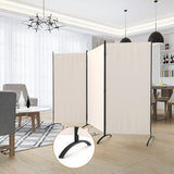 Kecreque 3 Panel Room Divider 6 Ft Folding Screen Room Dividers with 4 Curved Metal Feet Partition Wall Divider,Privacy Screens Portable Wall for Office,Bedrooms,Dining,Dorm,White Kecreque